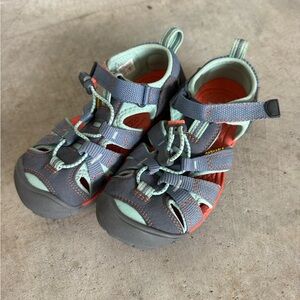 Keen Kids Sandals - Gray, Light Green and coral